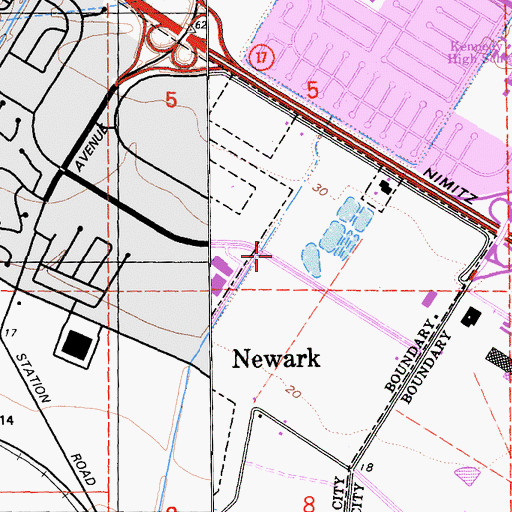 Topographic Map of Challenger School Newark Campus, CA