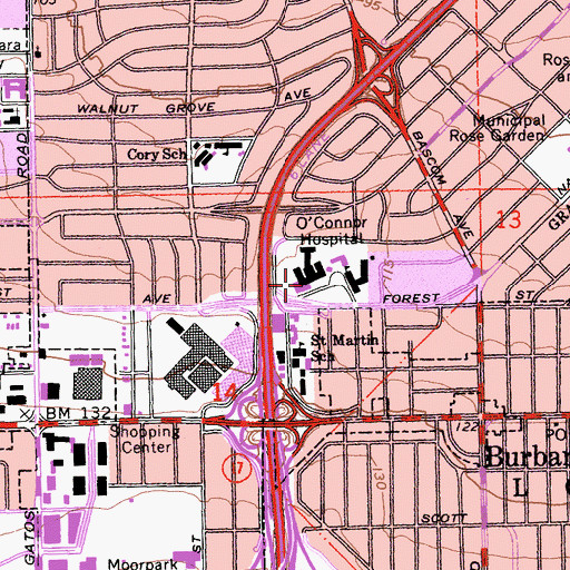 Topographic Map of Community Career Academy, CA