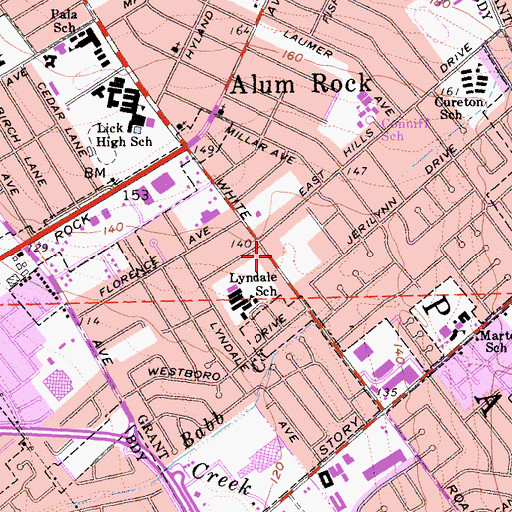 Topographic Map of White Road Baptist Academy, CA