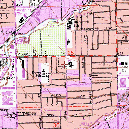 Topographic Map of Carden Day School of San Jose Lower Campus, CA