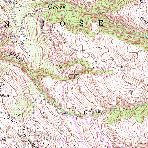 Topographic Map of Courtland Esteem School, CA