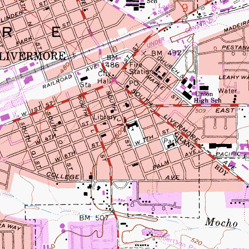 Topographic Map of Phoenix Continuation High School, CA