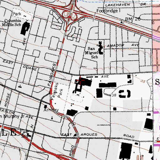 Topographic Map of Rainbow Montessori School, CA