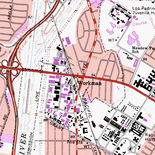 Topographic Map of Workman, CA
