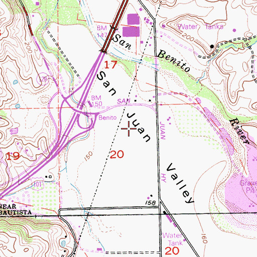 Topographic Map of Anzar High School, CA