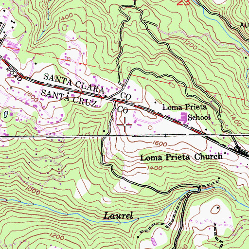 Topographic Map of CT English Middle School, CA
