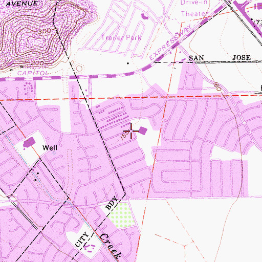 Topographic Map of Parkview Elementary School, CA
