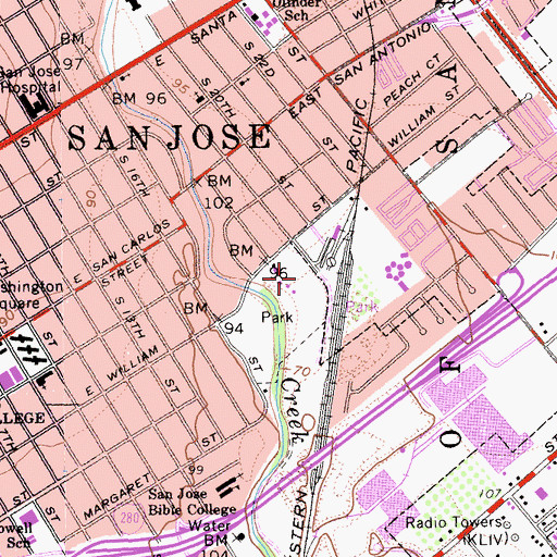 Topographic Map of Selma Olinder Elementary School, CA