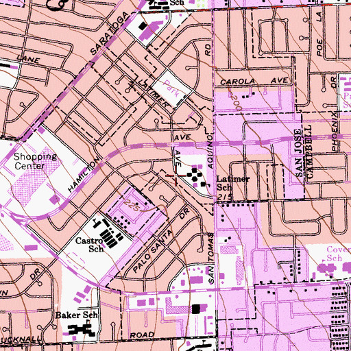 Topographic Map of San Iku Gakin Japanese School, CA