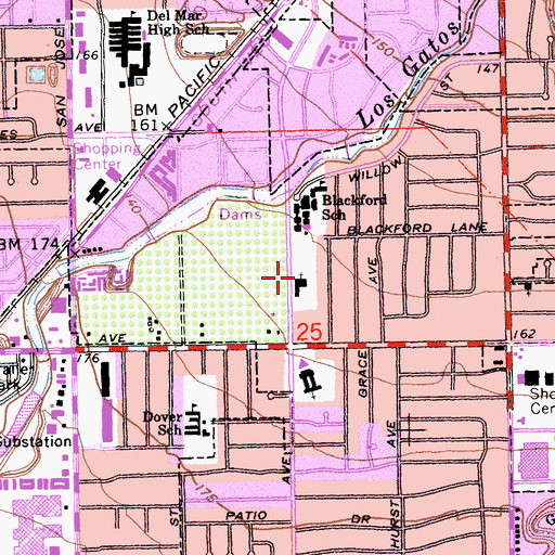 Topographic Map of Valley Christian Elementary School, CA