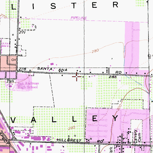 Topographic Map of Hollister Dual Language Academy, CA