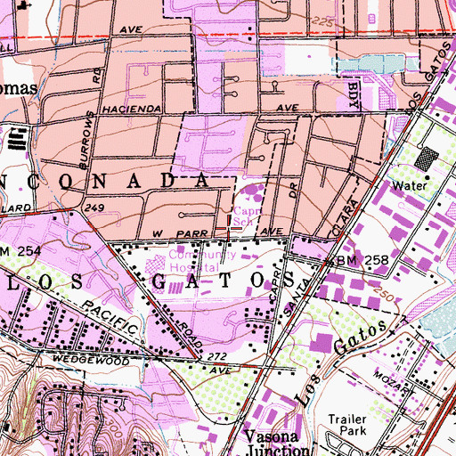 Topographic Map of Village School, CA