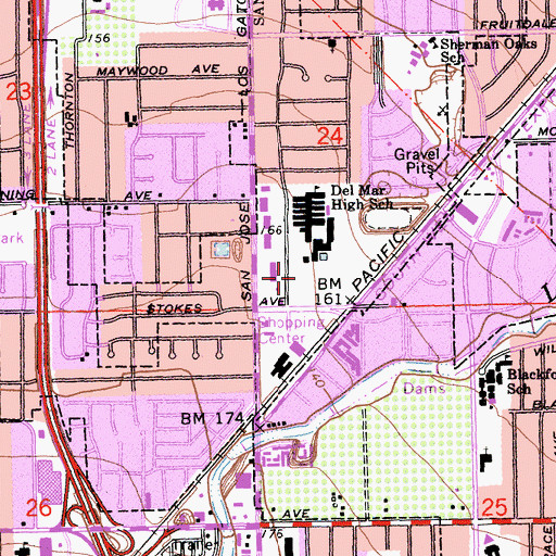 Topographic Map of Campbell Adult and Community Education School, CA