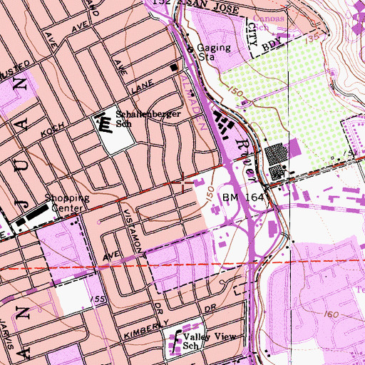 Topographic Map of One World Montessori School San Jose Campus, CA
