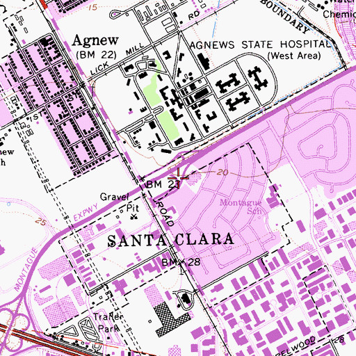 Topographic Map of North Valley Baptist School, CA