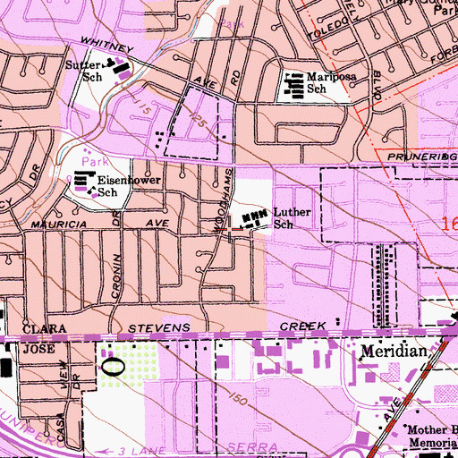 Topographic Map of New Covenant School, CA