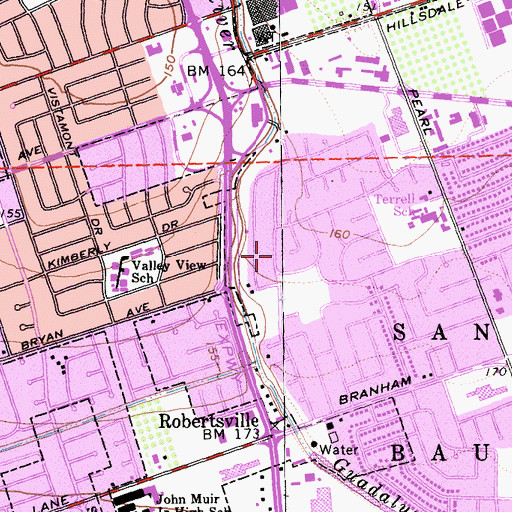 Topographic Map of Hidden Treasures Academy, CA