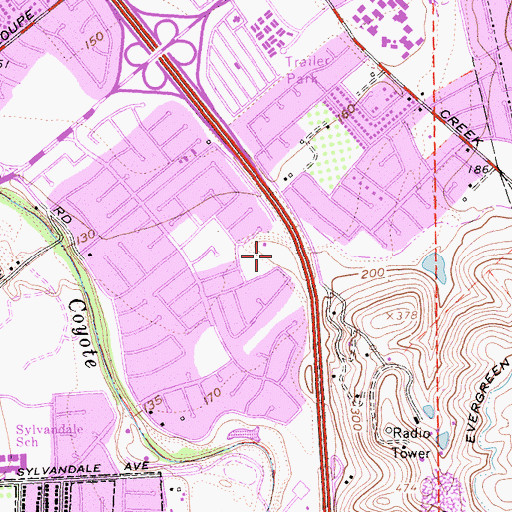 Topographic Map of Ramblewood Elementary School, CA