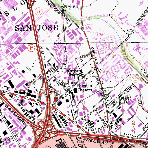 Topographic Map of Challenger School Berryessa Campus, CA