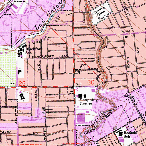 Topographic Map of Carden Day School of San Jose Upper Campus, CA