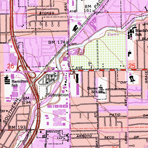 Topographic Map of Languages Institute, CA