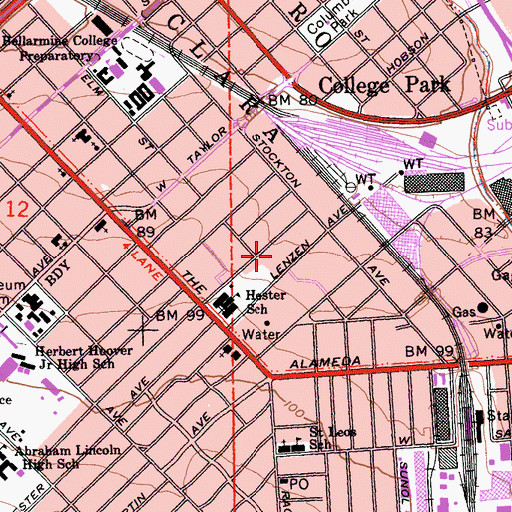Topographic Map of Learning Options Alternative School, CA