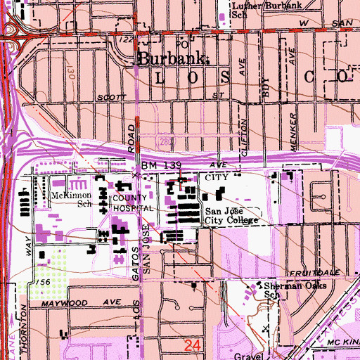 Topographic Map of Middle College High School, CA