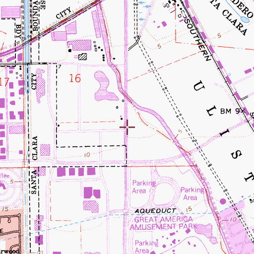 Topographic Map of Pepperdine University Santa Clara Center, CA
