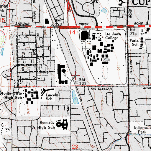 Topographic Map of University of California Santa Clara Extension, CA