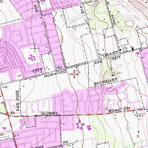 Topographic Map of Latino College Preparatory Academy, CA