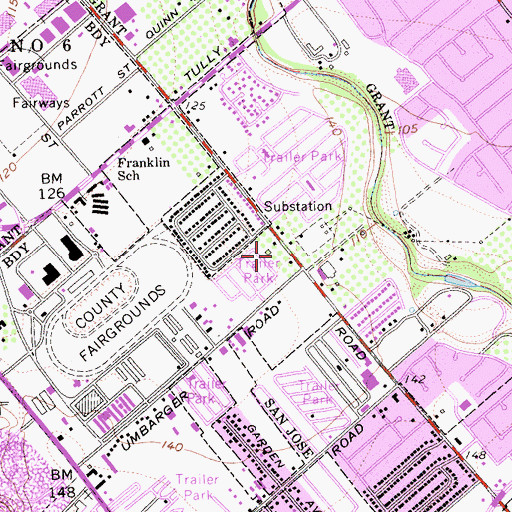 Topographic Map of San Jose Conservation Corps Charter School, CA