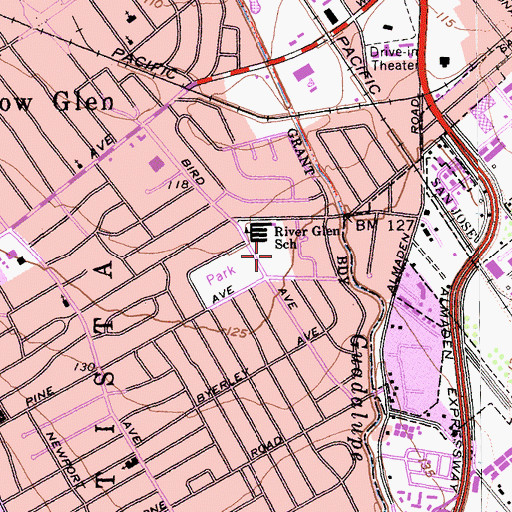 Topographic Map of Ernesto Galarza Elementary School, CA