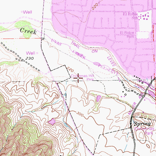 Topographic Map of Ascencion Solorsano Middle School, CA
