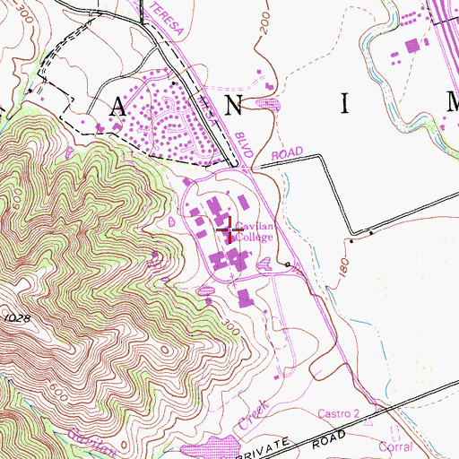 Topographic Map of Gilroy Early College Academy, CA