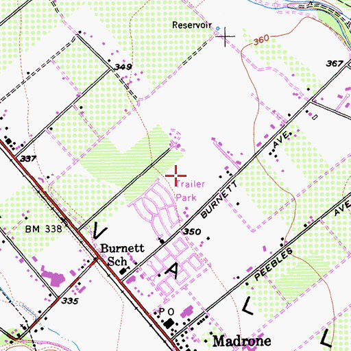 Topographic Map of Ann Sobrato High School, CA