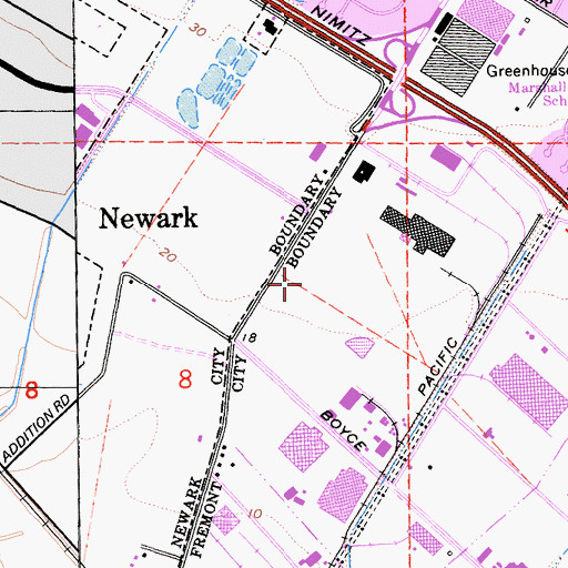 Topographic Map of University of Phoenix Fremont Learning Center, CA