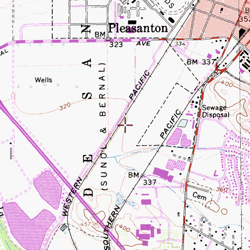 Topographic Map of Phoebe Apperson Hearst Elementary School, CA