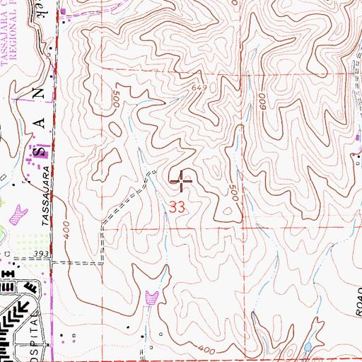 Topographic Map of John Green Elementary School, CA