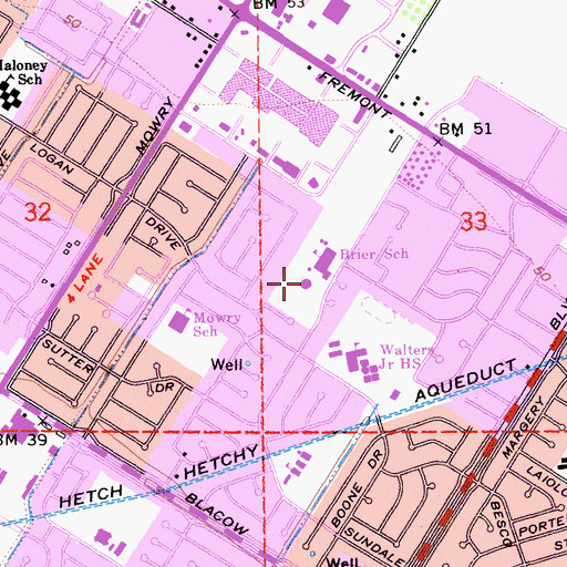 Topographic Map of Glanker Early Learning Center, CA