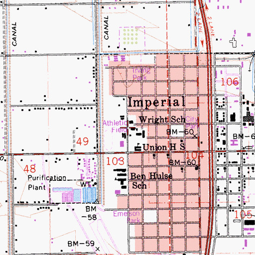 Topographic Map of Wright School, CA