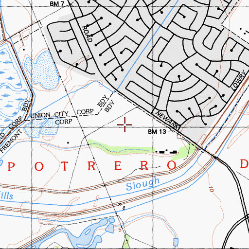 Topographic Map of Delaine Eastin Elementary School, CA