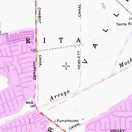 Topographic Map of Thomas S Hart Middle School, CA