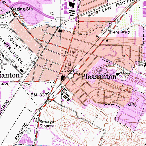 Topographic Map of Lighthouse Baptist Elementary School, CA