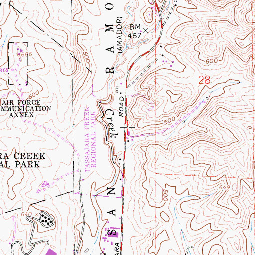 Topographic Map of The Quarry Lane School, CA