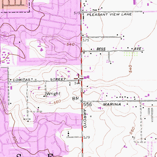 Topographic Map of Sunset Christian School, CA