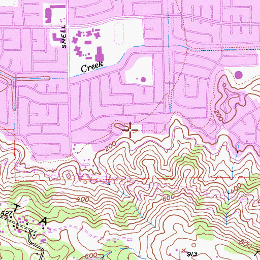 Topographic Map of Saint Stephens Episcopal School, CA