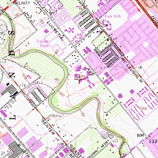 Topographic Map of Yerba Buena High School, CA