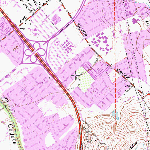 Topographic Map of Dove Hill Elementary School, CA
