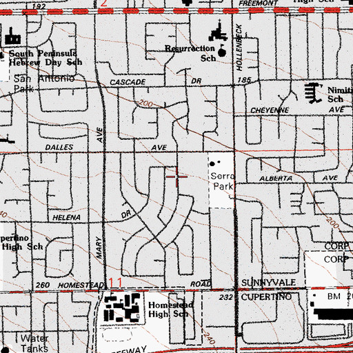 Topographic Map of French American School of Silicon Valley, CA