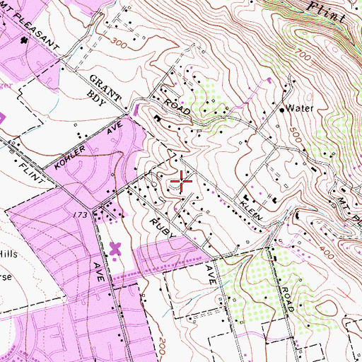 Topographic Map of Eastside Christian Academy, CA